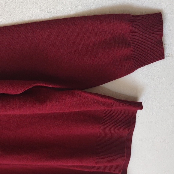 Poeta Moda Visitor merino wool blend sweater Men's medium Vintage Red turtleneck - Picture 2 of 7